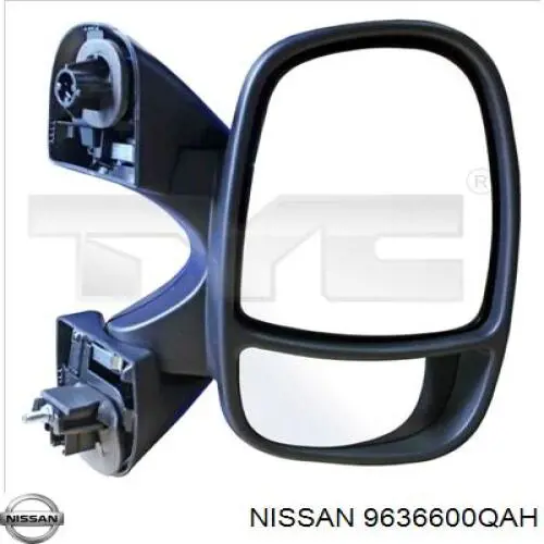 9636600QAH Nissan cristal de espejo retrovisor exterior izquierdo