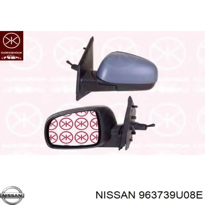 963739U08E Nissan/Infiniti Cubierta de espejo retrovisor derecho