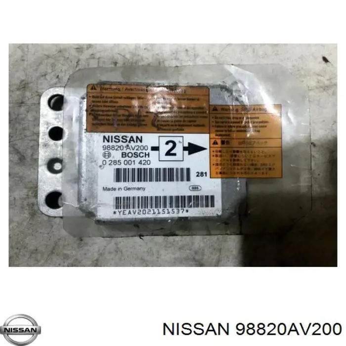 Módulo de control de airbag Nissan/Infiniti 98820AV200 precio, desde 42,11 EUR
