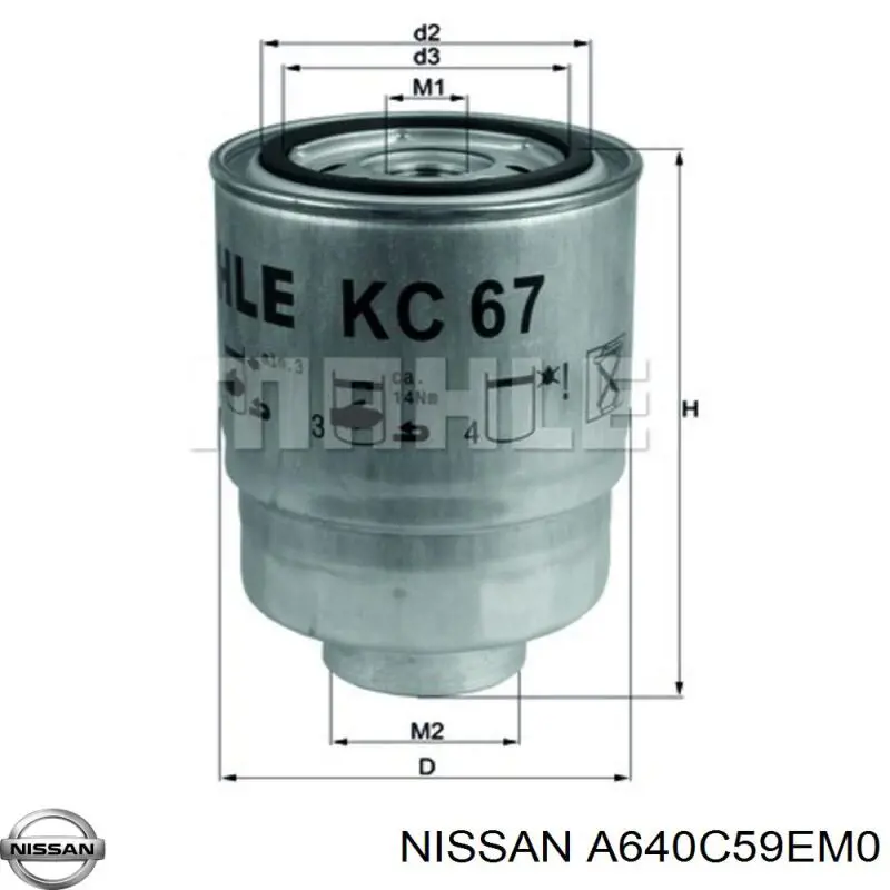 A640C59EM0 Nissan filtro de combustible