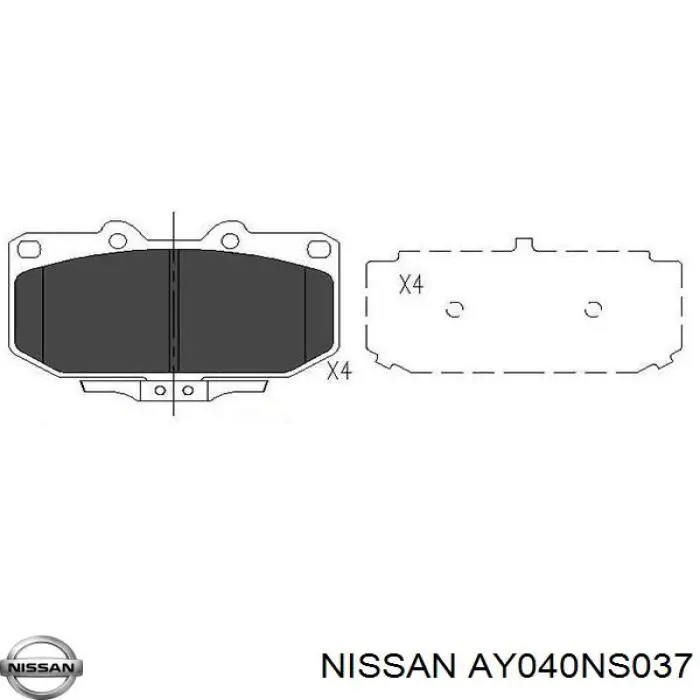 AY040NS037 Nissan pastillas de freno delanteras