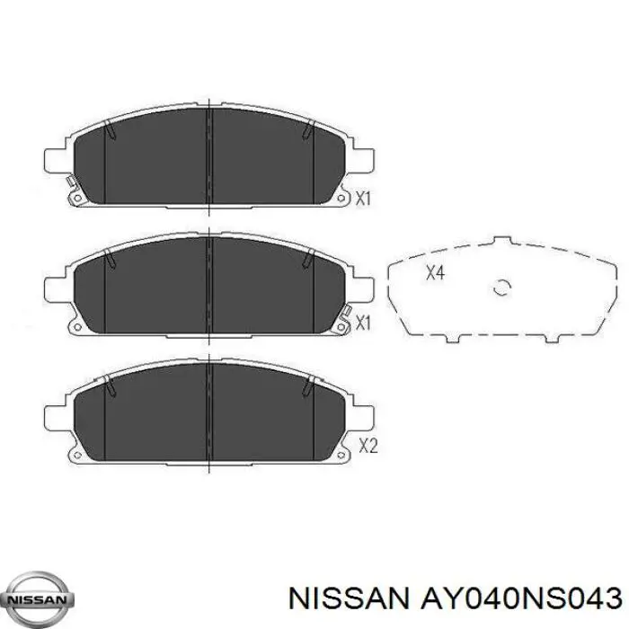 AY040NS043 Nissan pastillas de freno delanteras