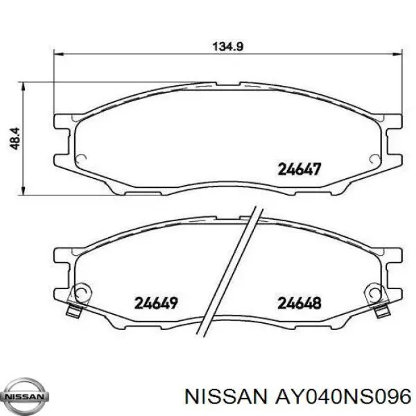 AY040NS096 Nissan pastillas de freno delanteras