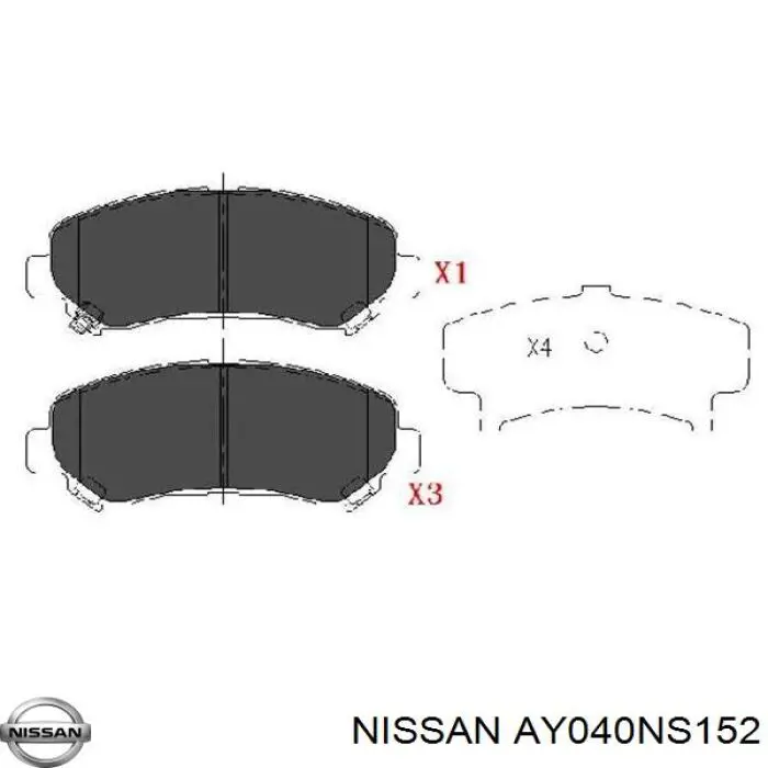 AY040NS152 Nissan pastillas de freno delanteras