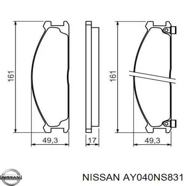 Pastillas de freno delanteras Nissan Terrano 1 WD21