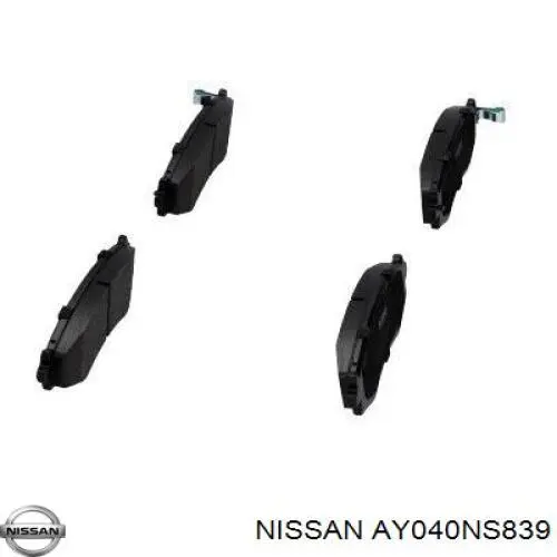 AY040NS839 Nissan pastillas de freno delanteras