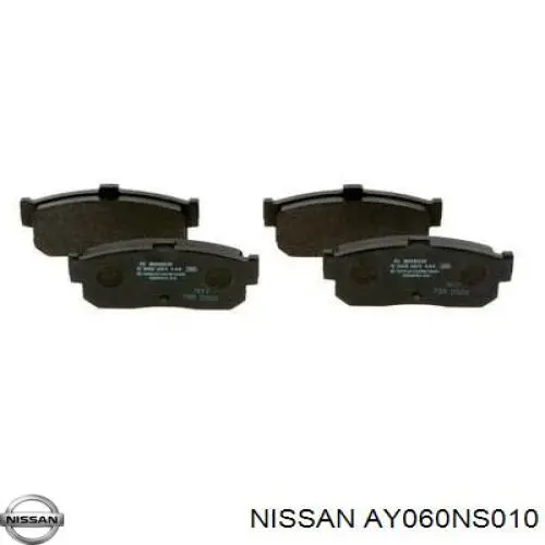 AY060NS010 Nissan pastillas de freno traseras