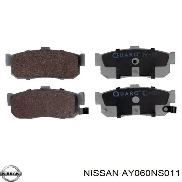  AY060-NS011 Nissan pastillas de freno traseras