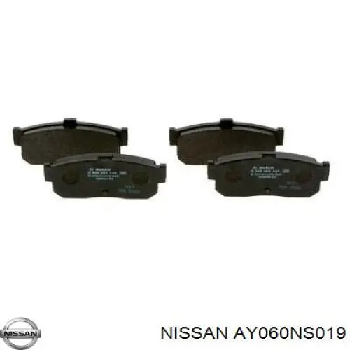 AY060 NS019 Nissan pastillas de freno traseras