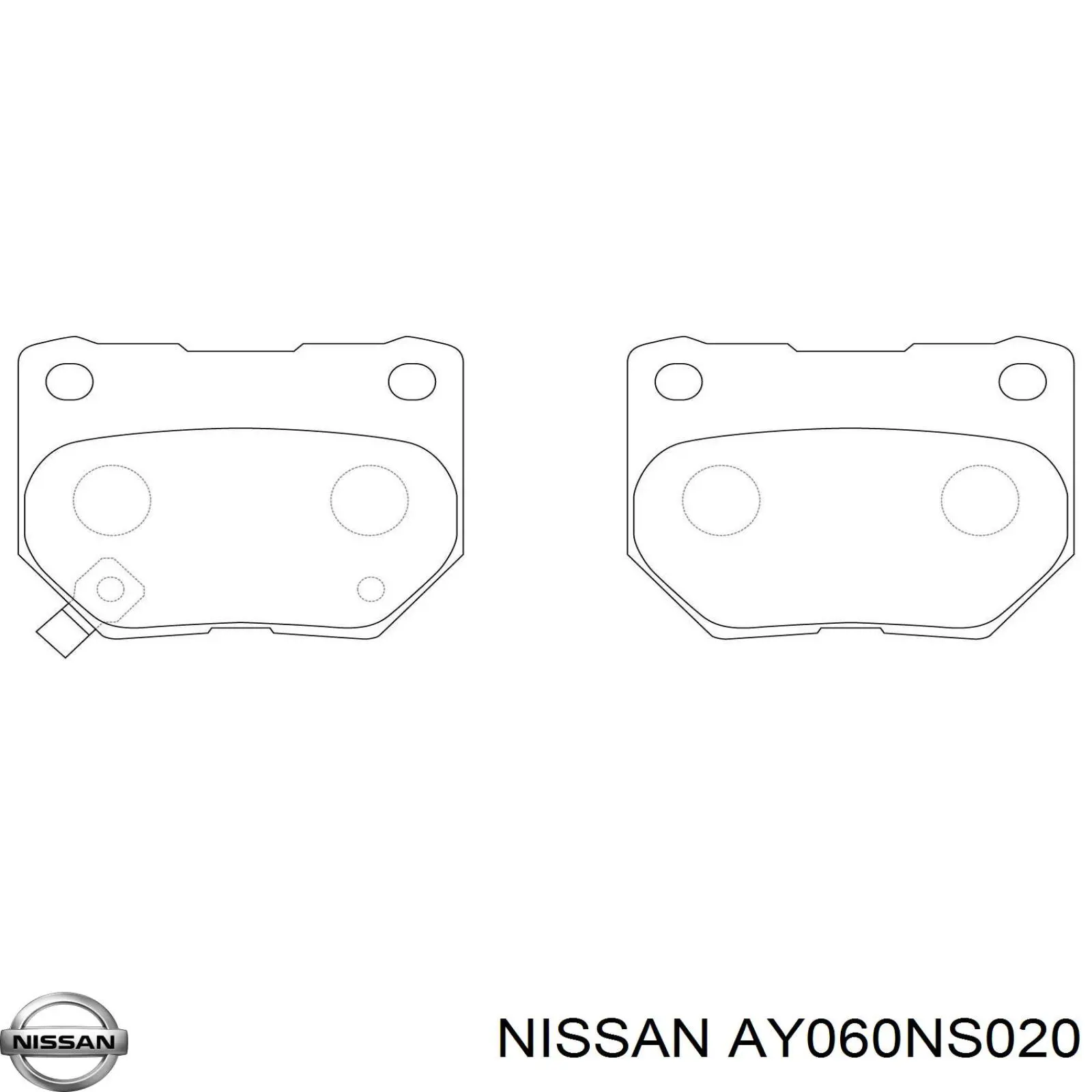 AY060NS020 Nissan pastillas de freno traseras