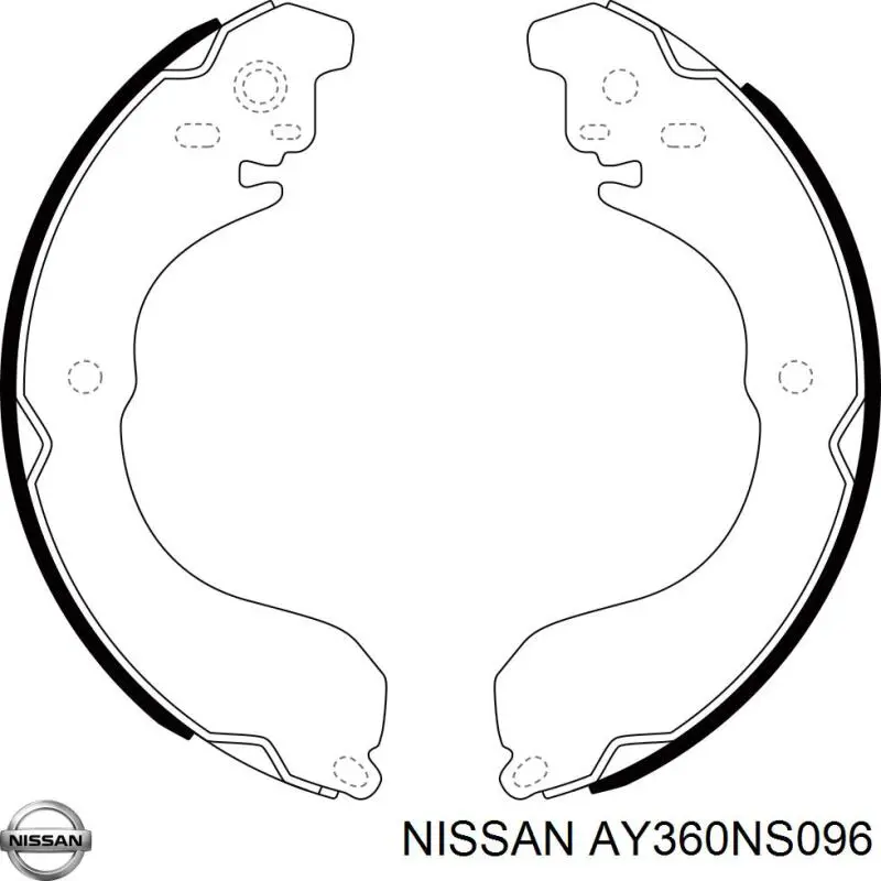 AY360NS096 Nissan zapatas de frenos de tambor traseras