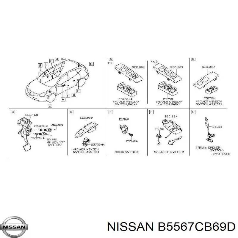 B5567CB69D Nissan/Infiniti Anillo de AIRBAG 