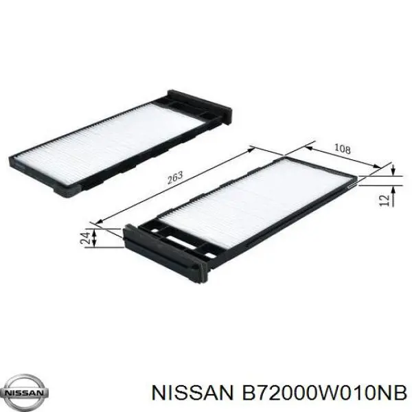 B72000W010NB Nissan filtro habitáculo