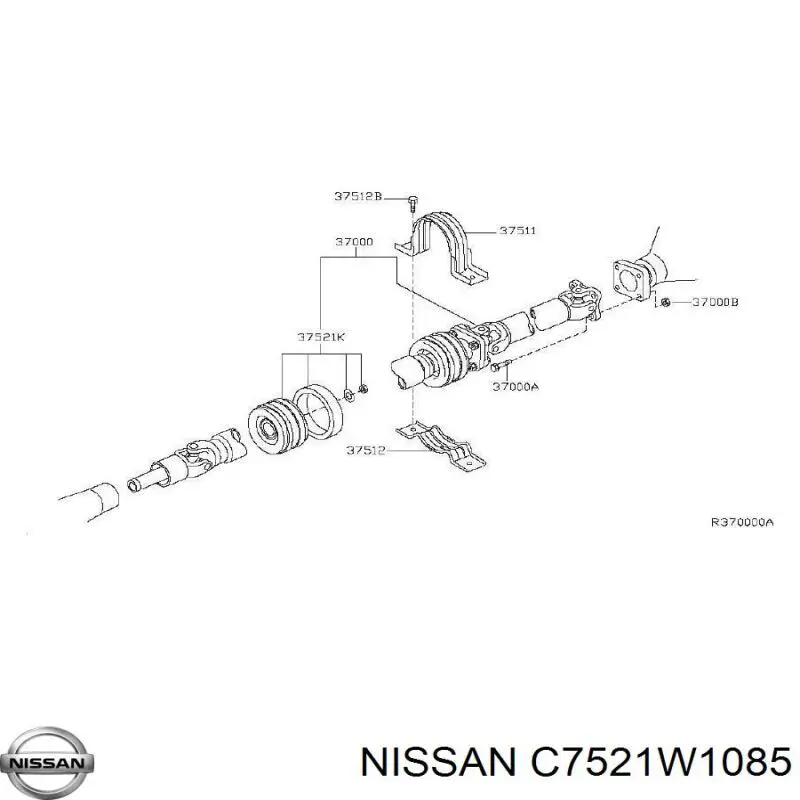 C7521W1085 Nissan suspensión, árbol de transmisión