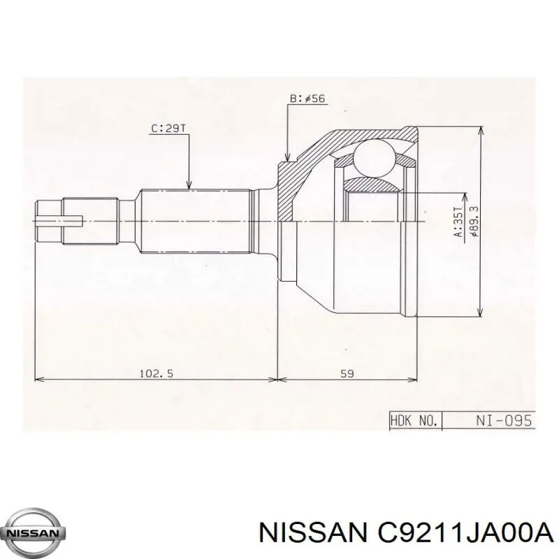 Junta homocinética exterior delantera Nissan/Infiniti C9211JA00A precio, desde 30,92 EUR
