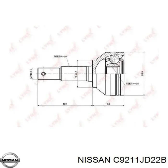 Comprar C9211JD22B Nissan/Infiniti Junta homocinetica