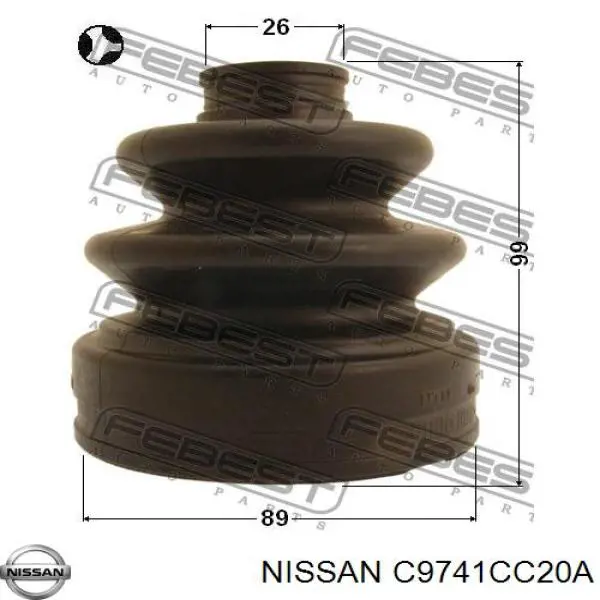 Fuelle, árbol de transmisión, Eje delantero interior para Nissan Murano (Z50)