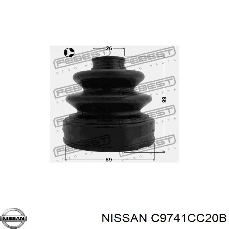 C9741CC20B Nissan fuelle, árbol de transmisión delantero interior