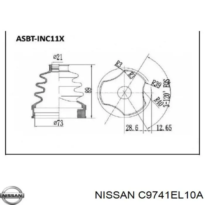 C9741EL10A Nissan fuelle, árbol de transmisión delantero interior