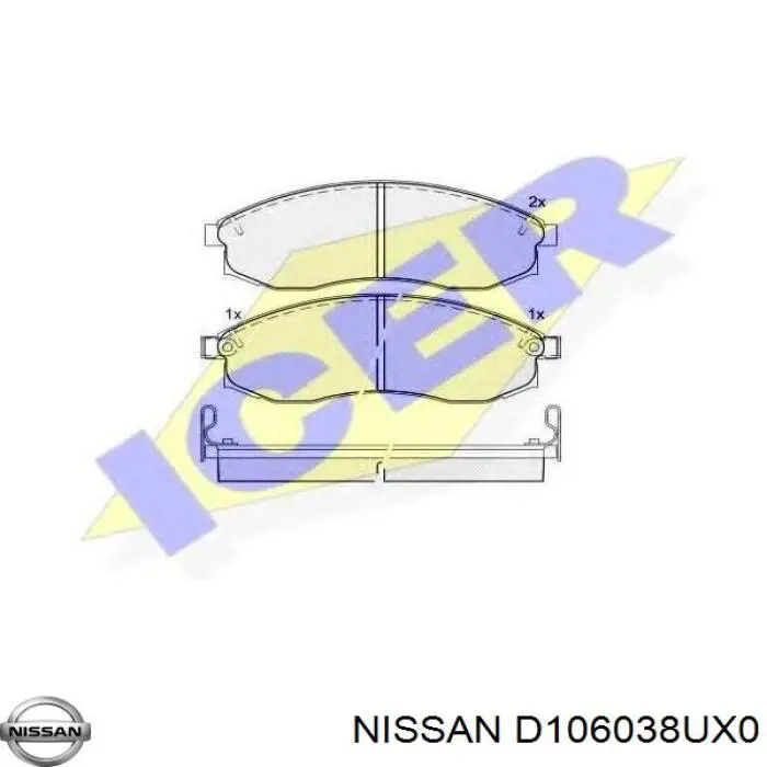 D106038UX0 Nissan pastillas de freno delanteras
