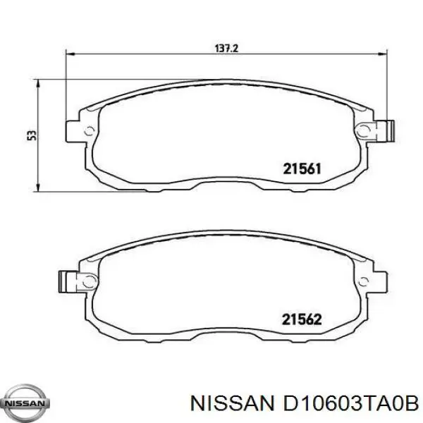 Pastillas freno delanteras Nissan/Infiniti D10603TA0B precio, desde 34,02 EUR
