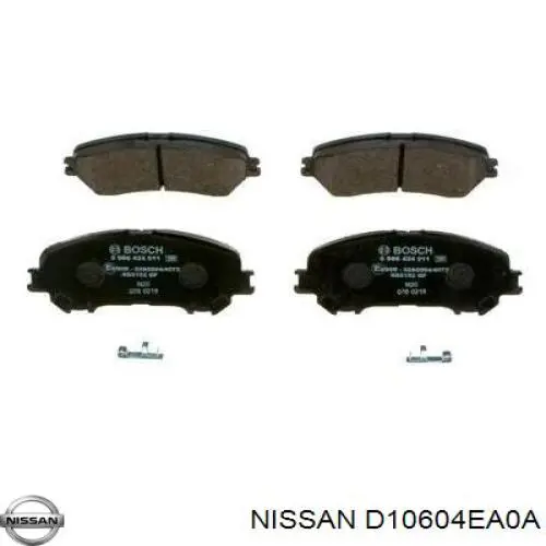 D10604EA0A Nissan pastillas de freno delanteras