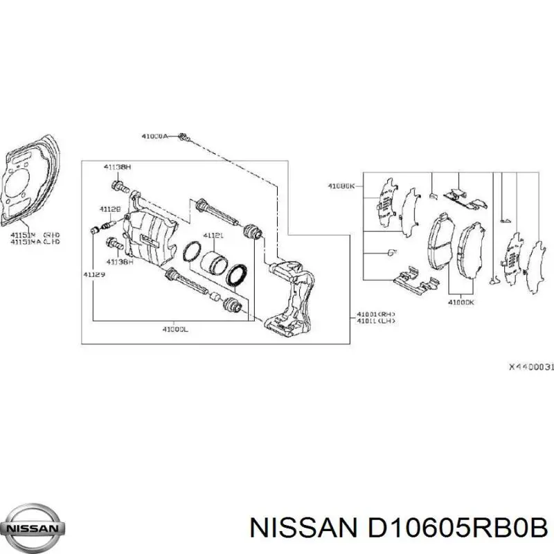Comprar D10605RB0B Nissan/Infiniti Pastillas delanteras de freno