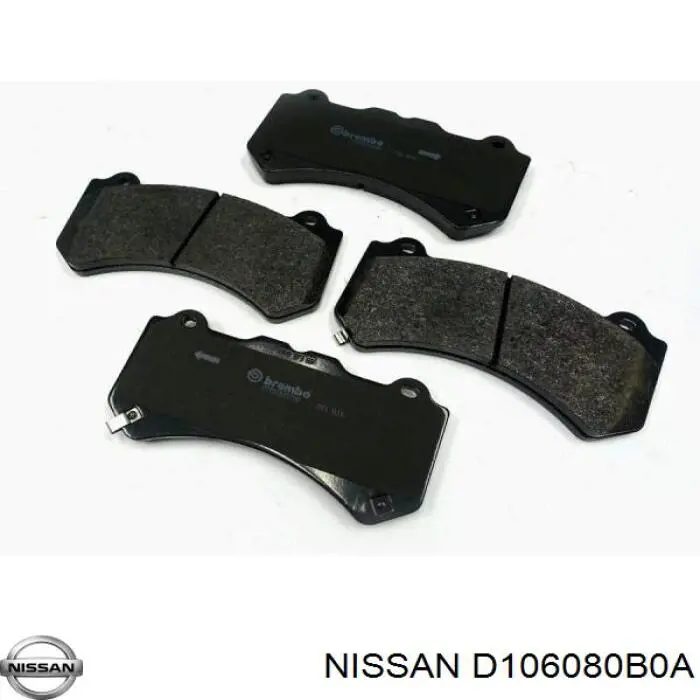 D106080B0A Nissan pastillas de freno delanteras