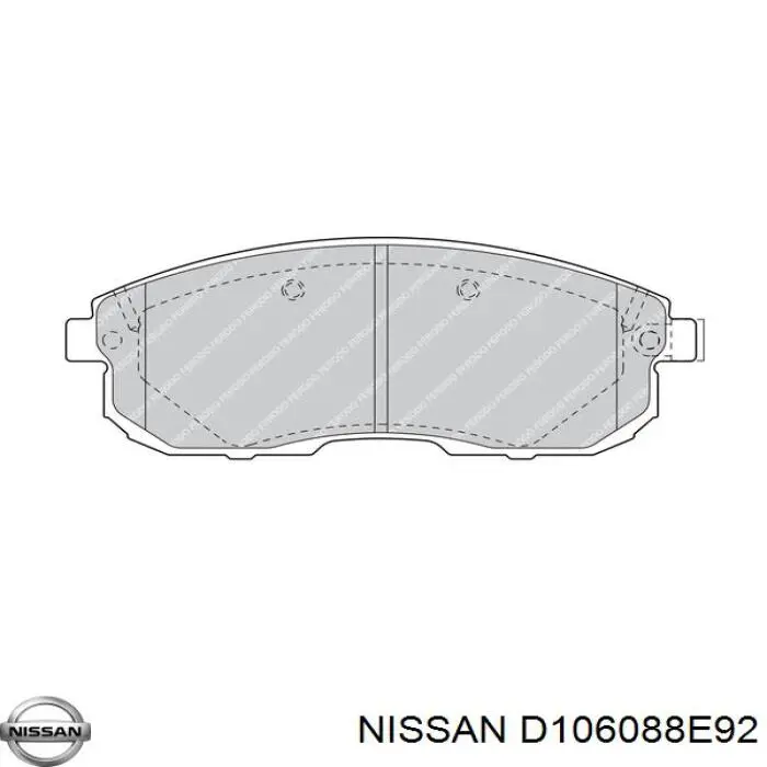 D106088E92 Nissan pastillas de freno delanteras