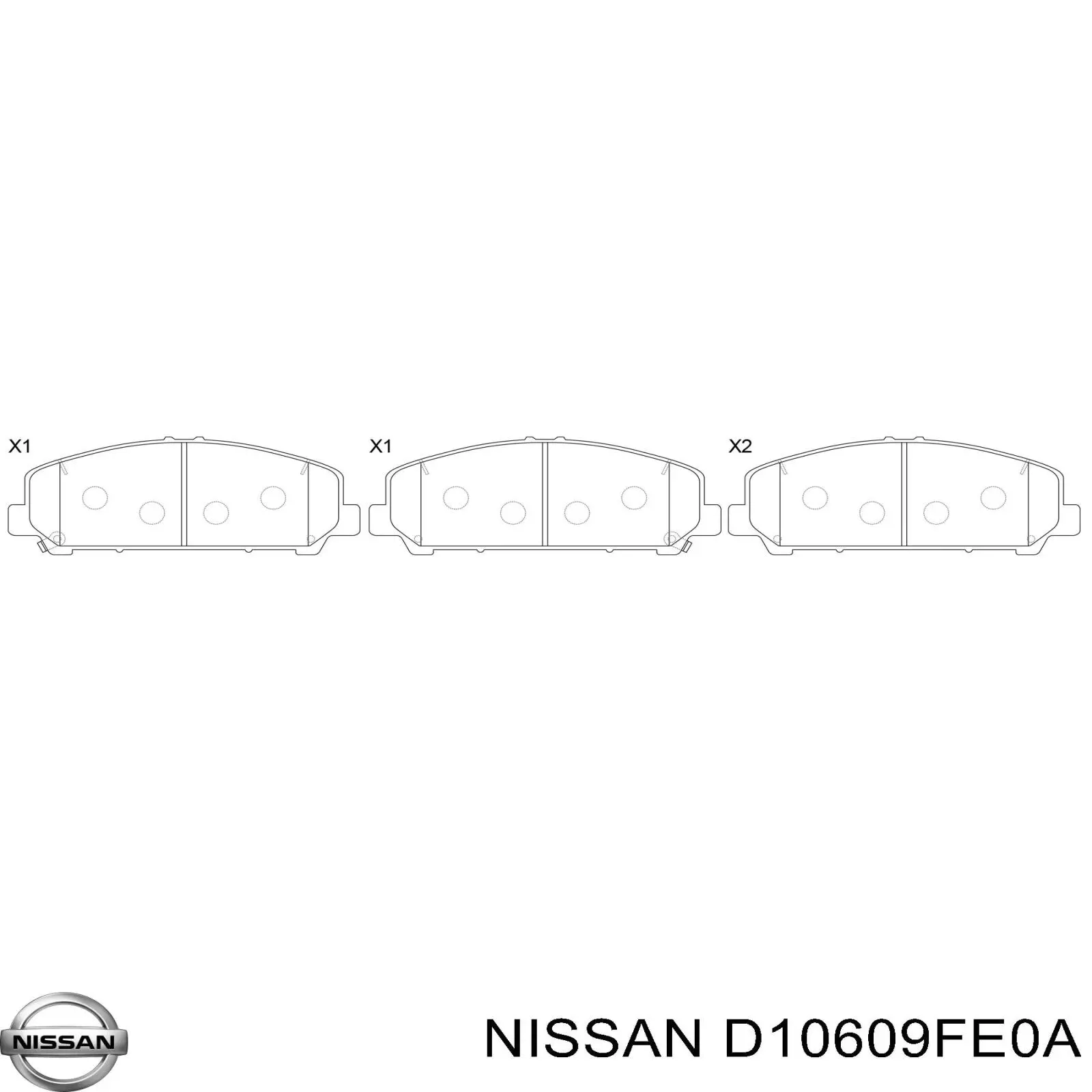 D10609FE0A Nissan pastillas de freno delanteras