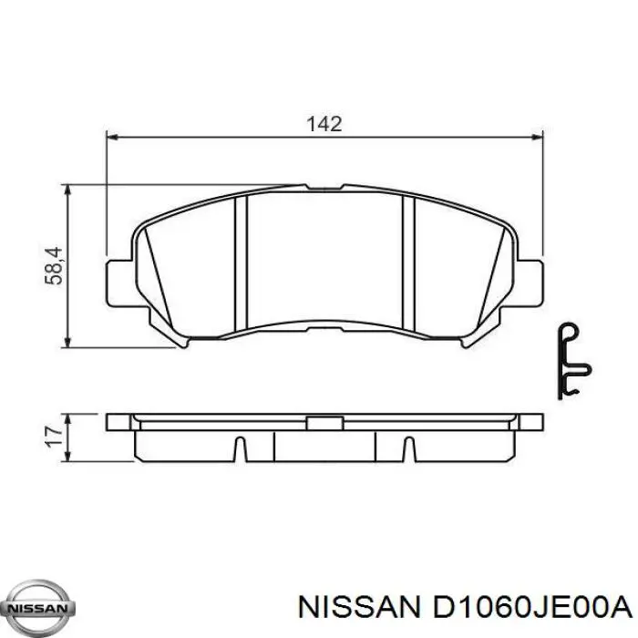 Pastillas freno delanteras Nissan/Infiniti D1060JE00A precio, desde 26,81 EUR