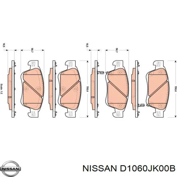 Pastillas freno delanteras Nissan/Infiniti D1060JK00B precio, desde 33,41 EUR