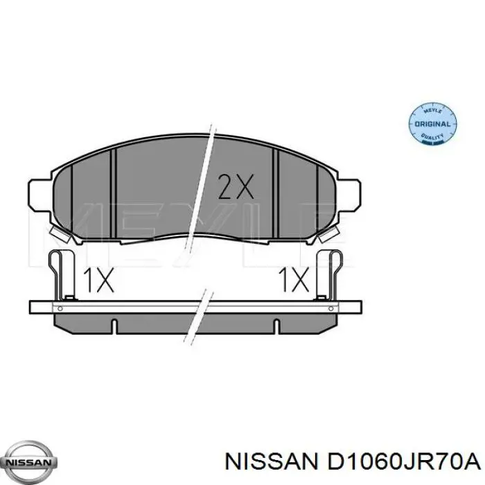 D1060JR70A Nissan pastillas de freno delanteras