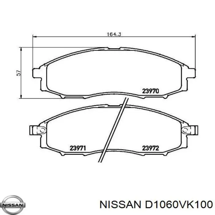 D1060VK100 Nissan pastillas de freno delanteras