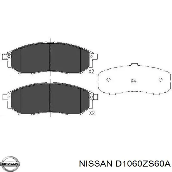 D1060ZS60A Nissan pastillas de freno delanteras