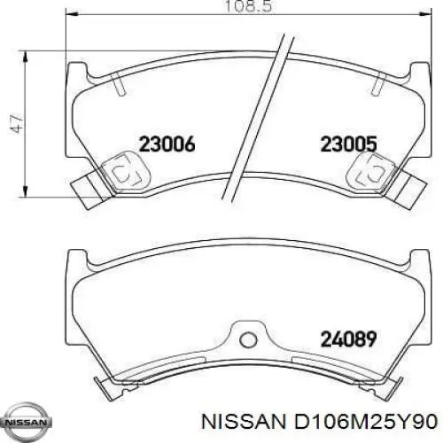 Pastillas freno delanteras Nissan/Infiniti D106M25Y90 precio, desde 22,84 EUR