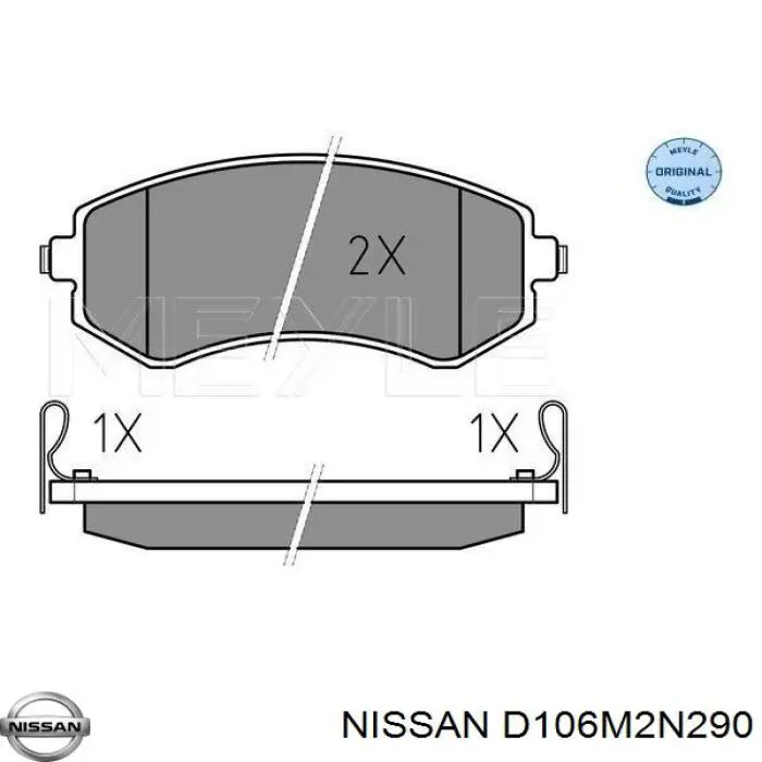 D106M2N290 Nissan pastillas de freno delanteras