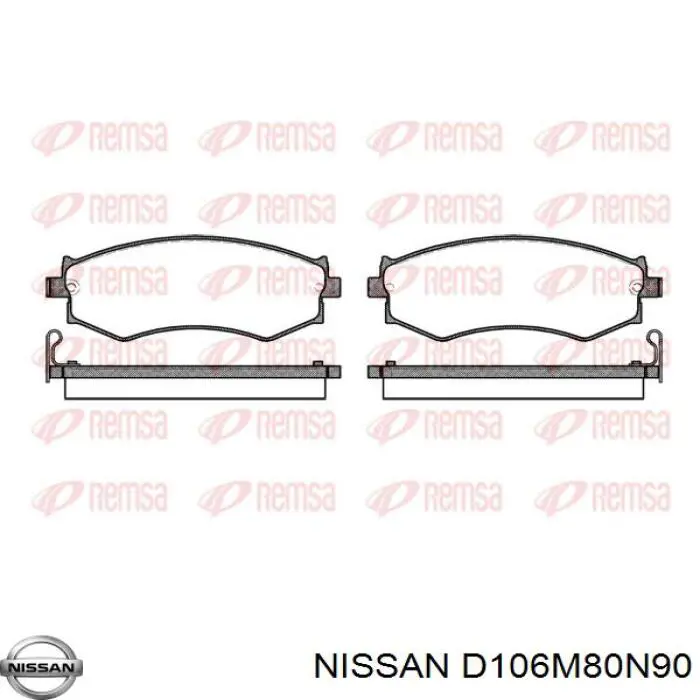 D106M80N90 Nissan pastillas de freno delanteras