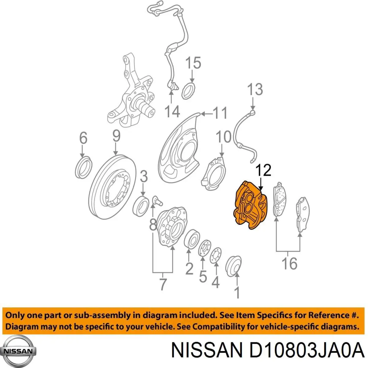 Lamina antiruido pastilla de freno delantera para Nissan Murano (Z52)