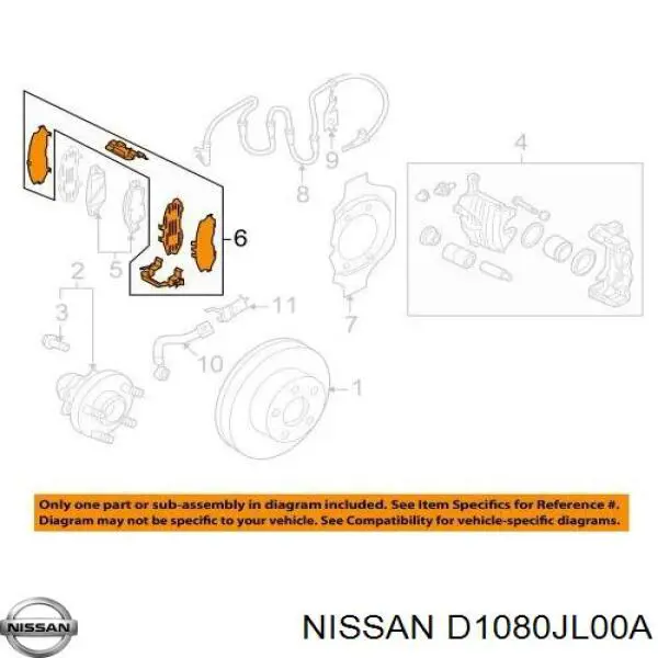 Chapa antirruido de fijación de la pastilla de freno delantera Nissan/Infiniti D108MJL00J precio, desde 96,21 EUR