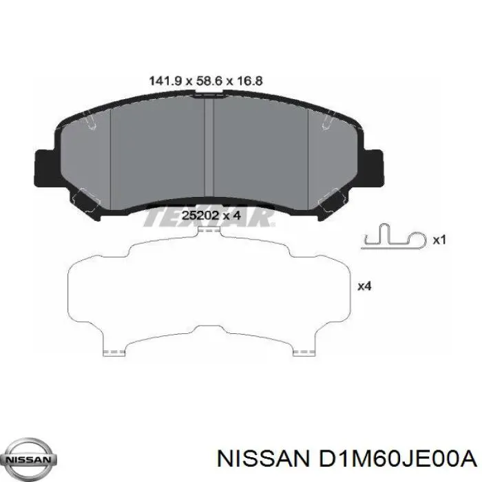 Pastillas freno delanteras Nissan/Infiniti D1M60JE00A precio, desde 26,53 EUR