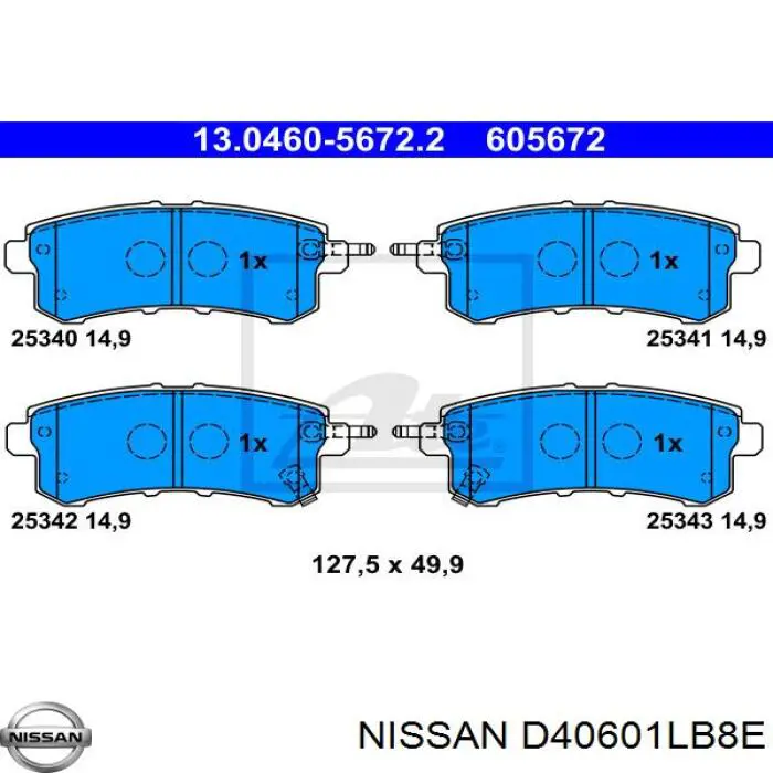 Pastillas traseras Nissan/Infiniti D40601LB8E