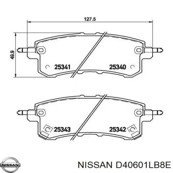 Pastillas traseras de freno Nissan/Infiniti D40601LB8E precio, desde 25,74 EUR