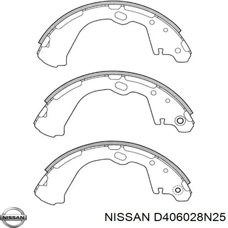 D406028N25 Nissan zapatas de frenos de tambor traseras