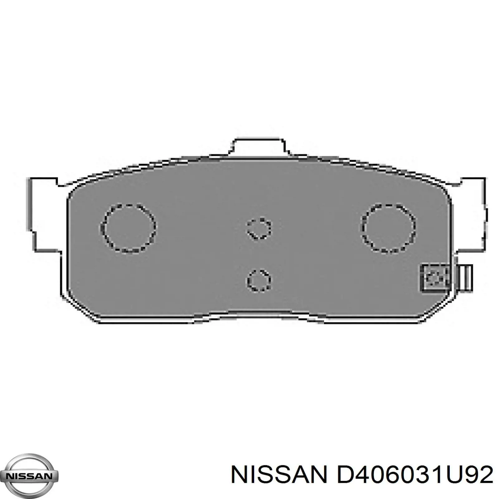 D406031U92 Nissan pastillas de freno traseras