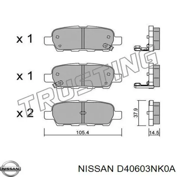 Comprar D40603NK0A Nissan/Infiniti Pastillas de freno traseras