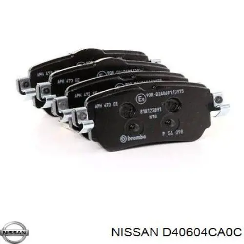 D40604CA0C Nissan pastillas de freno traseras