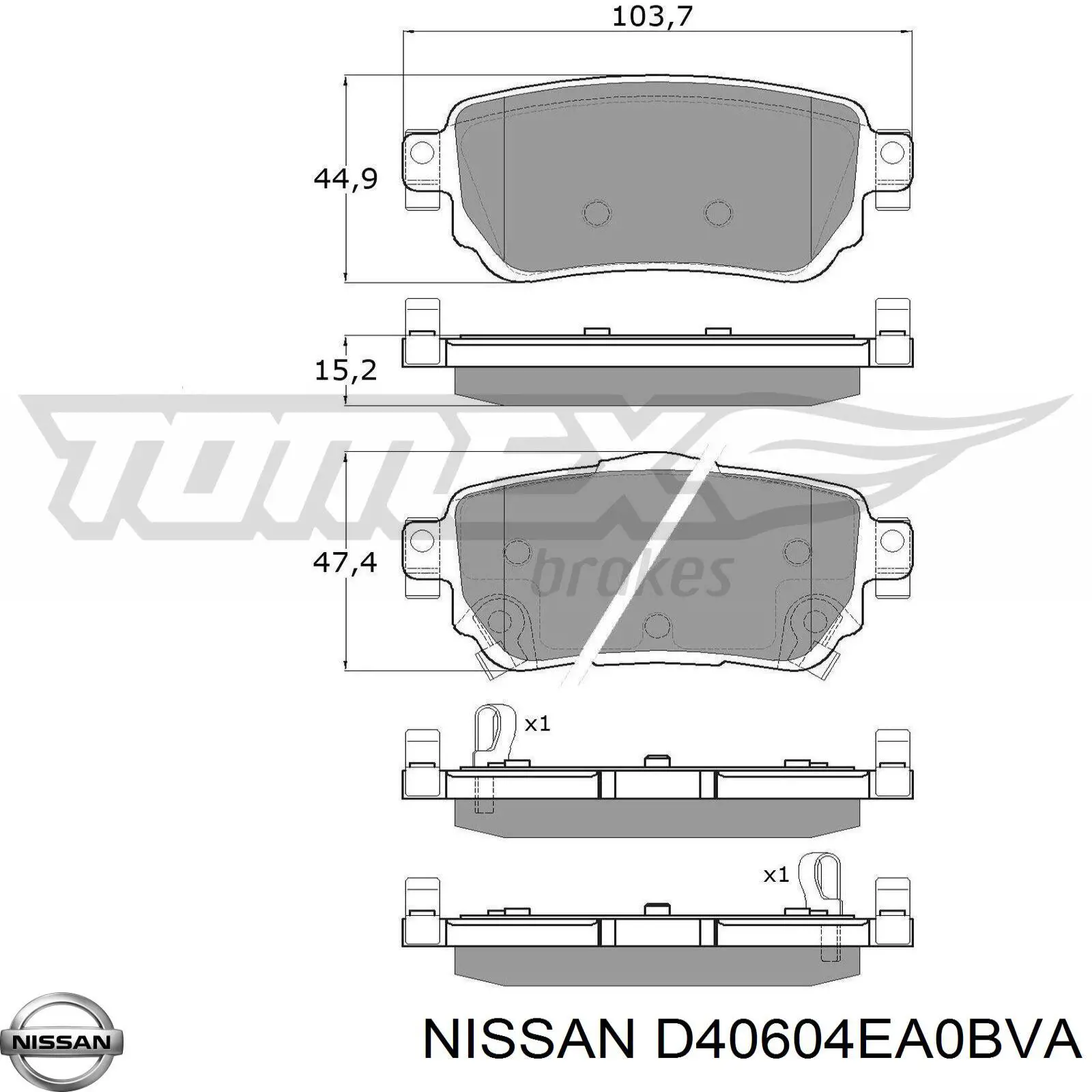 Comprar D40604EA0BVA Nissan/Infiniti Pastillas de freno traseras