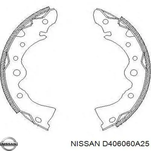 D406060A25 Nissan zapatas de frenos de tambor traseras
