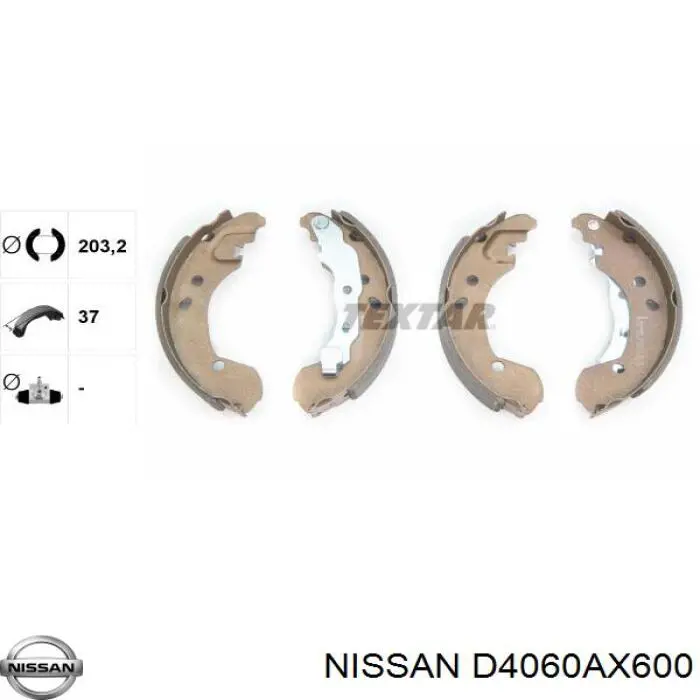 Zapatas de freno de tambor traseras Nissan/Infiniti D4060AX600 precio, desde 30,83 EUR